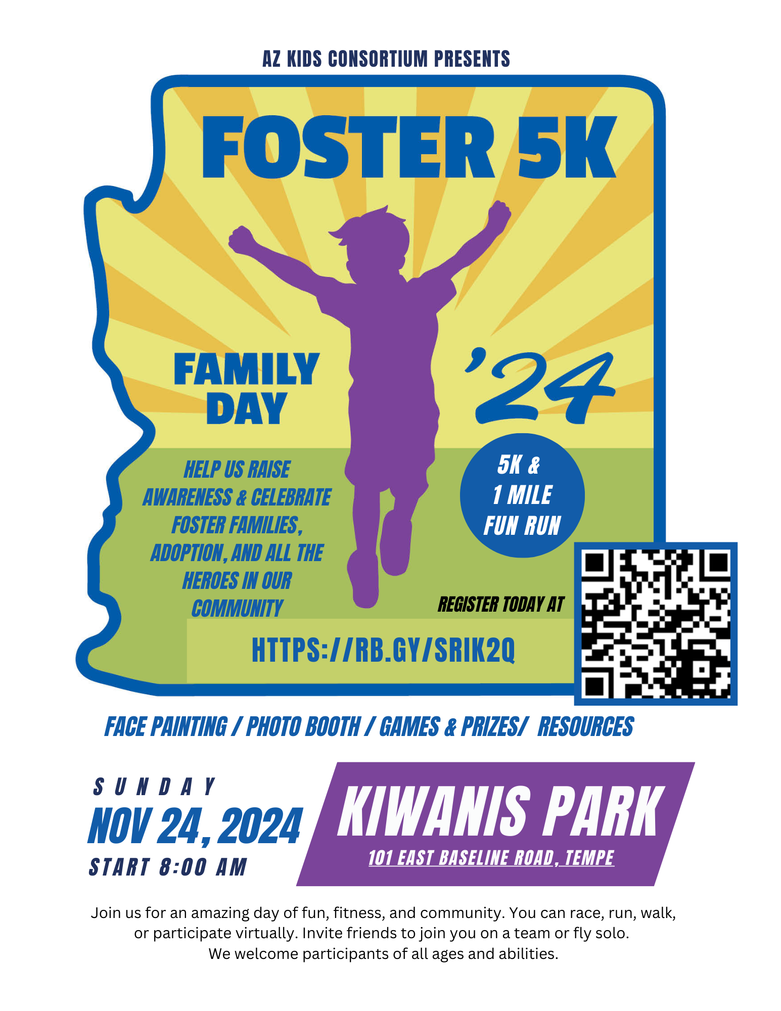 Flyer for The Kids Foster 5k